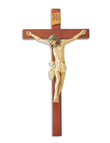 CRISTO COLGAR MADERA RESINA COLOR 55CM /701