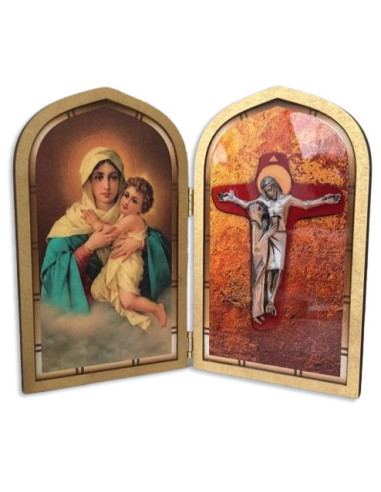 DIPTICO MATER CRUZ UNIDAD MAERA RESINA 25CM