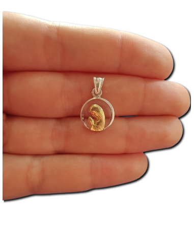 MEDALLA VIRGEN NIÑA AG OPL CRISTAL 12MM