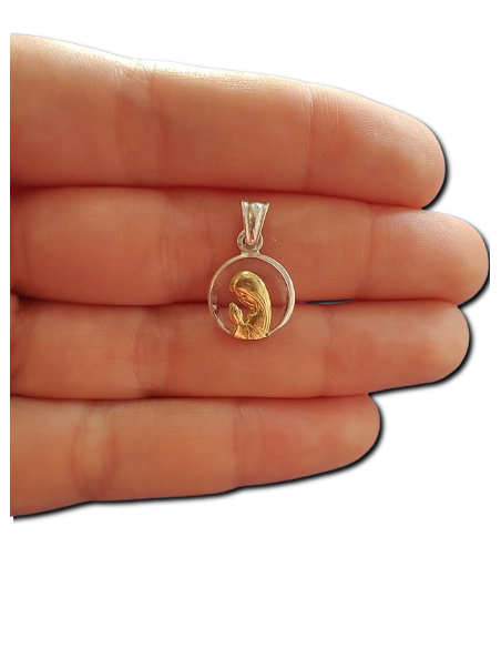 MEDALLA VIRGEN NIÑA AG OPL CRISTAL 12MM