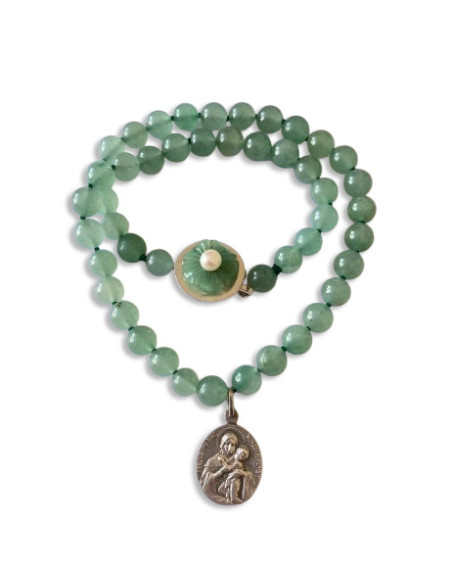 COLLAR JADE PIEDRA CULTIVADA EN BROCHE MED MATER ALIANZA 22MM CAJA
