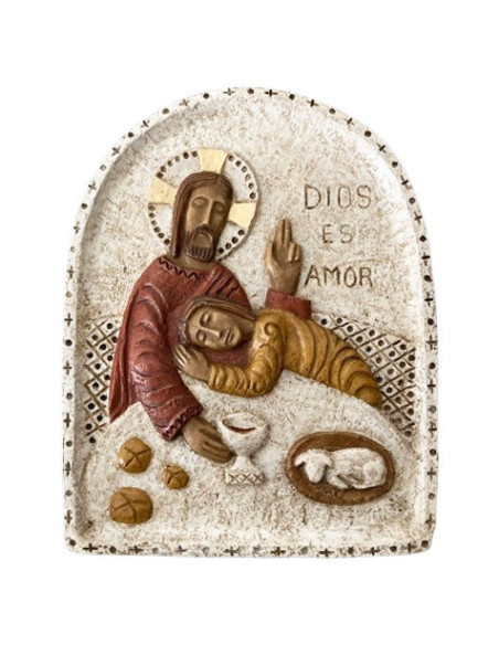 CUADRO LA SANTA CENA PIEDRA 20CM /1657