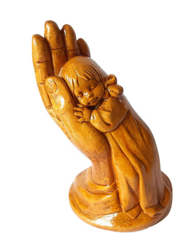 FIGURA MANITO NIÑA YESO CAFE 10CM