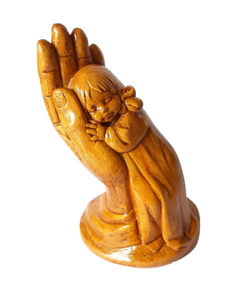 FIGURA MANITO NIÑA YESO CAFE 10CM