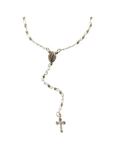 ROSARIO CUELLO VIRGEN RAYOS RODIO 45CM