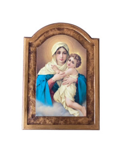 CUADRO MATER MADERA OJIVA 35X24CM