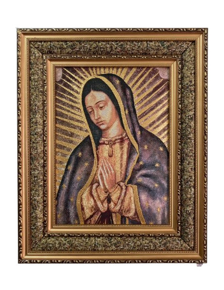 CUADRO VIRGEN GUADALUPE TELA 53X43CM