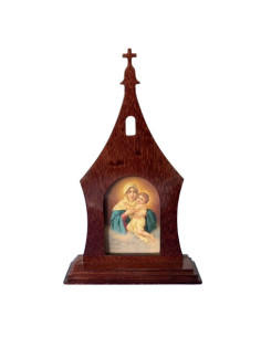 CUADRO MATER SANTUARIO SOBREMESA MADERA CAOBA 28CM /28S-4