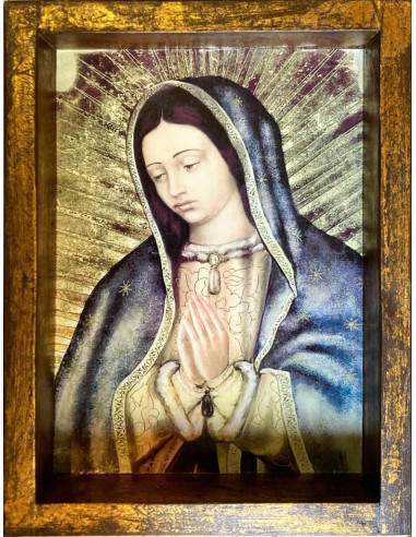 CUADRO VIRGEN GUADALUPE CAJON 38X31CM