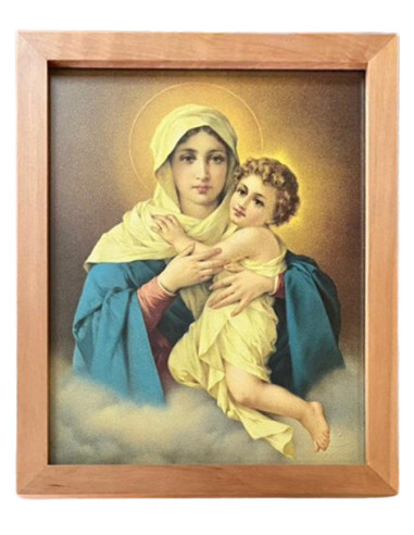 CUADRO MATER MADERA RAULI 32X25CM