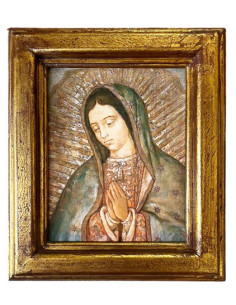 CUADRO VIRGEN GUADALUPE MARCO DOBLE 35X30CM
