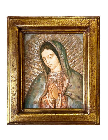 CUADRO VIRGEN GUADALUPE MARCO DOBLE 35X30CM