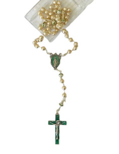 ROSARIO PERLA RIO ESMALTE VERDE 42CM /RE1601