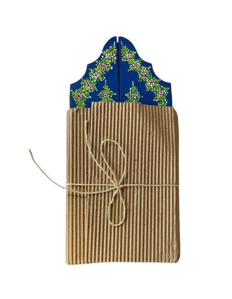 TRIPTICO MATER MADERA PINTADO A MANO VARIOS COLORES 17CM