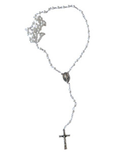 ROSARIO PERLA VIRGEN RAYOS 44CM