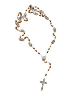 ROSARIO VIACRUCIS MADERA METAL