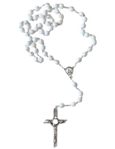 ROSARIO CRISTAL 12MM BLANCO 70CM