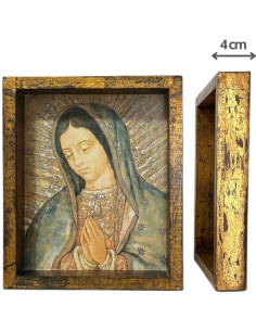 CUADRO VIRGEN GUADALUPE CAJON 30X23CM