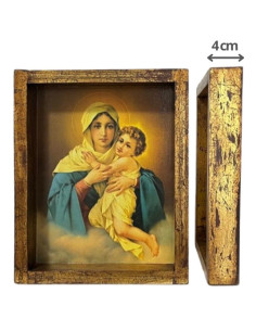 CUADRO MATER CAJON ENVEJECIDO 30X24CM