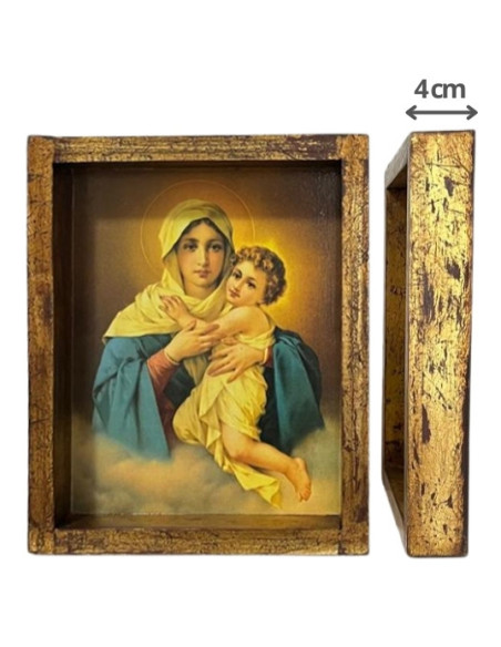 CUADRO MATER CAJON ENVEJECIDO 30X24CM