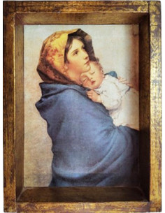 CUADRO VIRGEN POBRES CAJON 28X20CM DELGADO