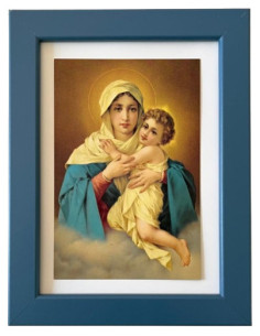 CUADRO MATER AZUL PASP 21X16CM