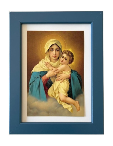 CUADRO MATER AZUL PASP 21X16CM