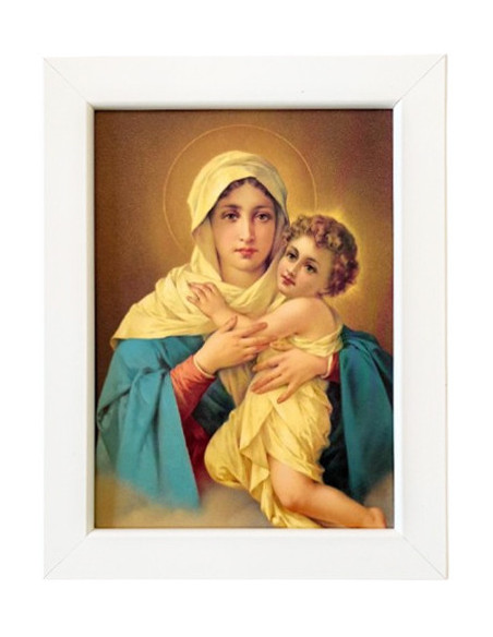 CUADRO MATER BLANCO 21X16CM