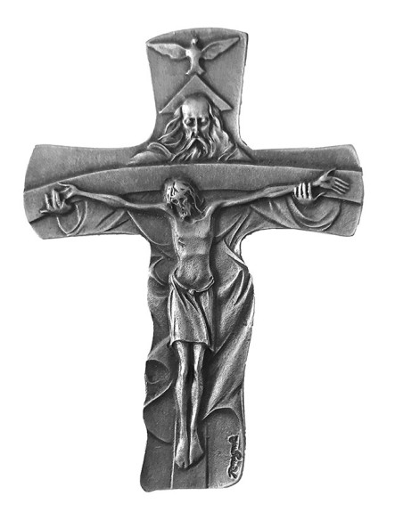 CRUZ TRINIDAD COLGAR METAL PLATEADA 12CM
