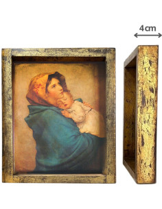CUADRO VIRGEN POBRES CAJON 32X23CM