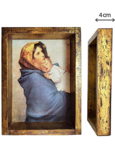 CUADRO VIRGEN POBRES CAJON 35X23CM