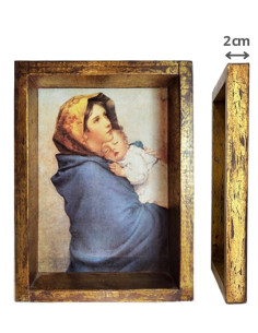 CUADRO VIRGEN POBRES CAJON 35X23CM DELGADO