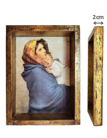 CUADRO VIRGEN POBRES CAJON 35X23CM DELGADO
