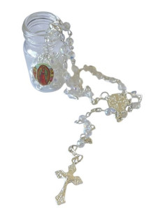 ROSARIO CUELLO CRISTAL FRASCO 44CM