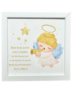 CUADRO ANGEL TELA 23X23CM