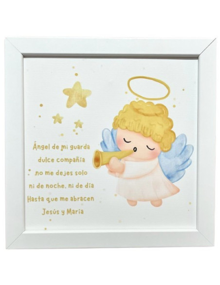 CUADRO ANGEL TELA 23X23CM