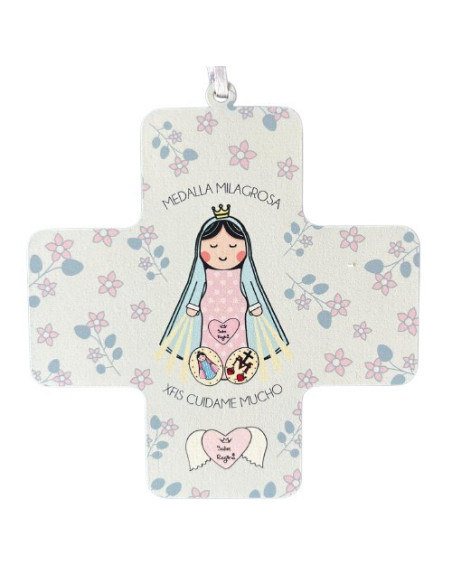 CRUZ VIRGEN RAYOS 11X11CM