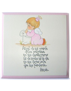 CUADRO ANGEL NIÑA 19X19CM