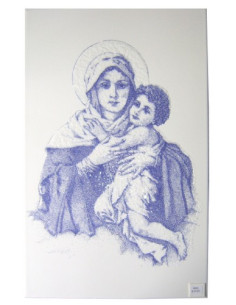 CUADRO MATER CERAMICA AZUL 40X25CM