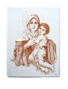 CUADRO MATER CERAMICA CAFE 20X15CM