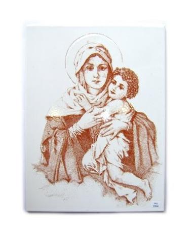 CUADRO MATER CERAMICA CAFE 20X15CM