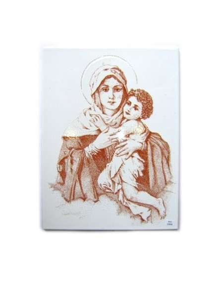 CUADRO MATER CERAMICA CAFE 20X15CM