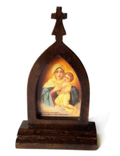 CUADRO MATER PEREGRINA CAOBA 13CM /336