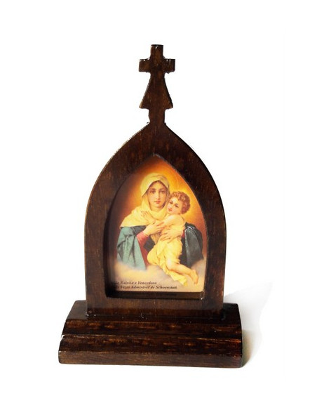CUADRO MATER PEREGRINA CAOBA 13CM /336
