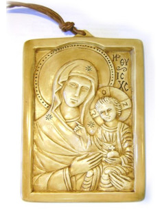 CUADRO VIRGEN FLORENTINA MARFILINA 14CM /1722