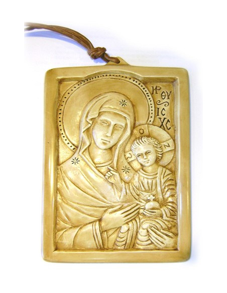CUADRO VIRGEN FLORENTINA MARFILINA 14CM /1722