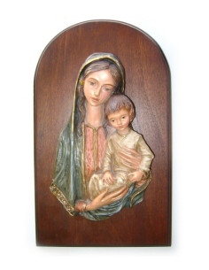CUADRO VIRGEN NIÑO AZUL INTERIOR 35CM /L200