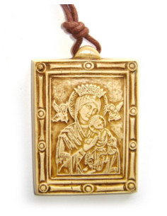 CUADRO VIRGEN P.SOCORRO MARFILINA 6CM /1803