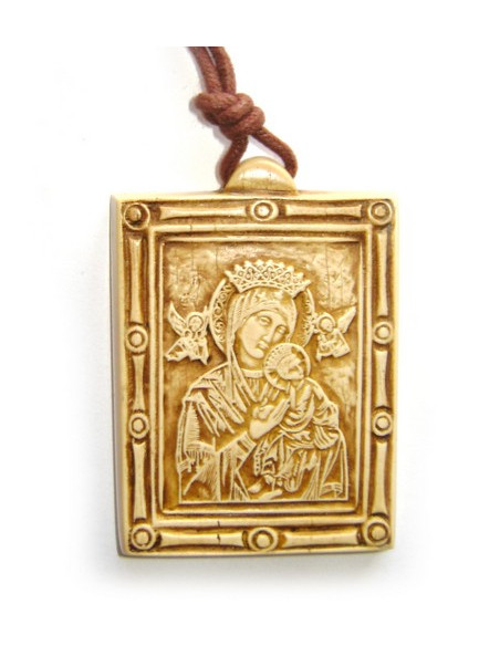 CUADRO VIRGEN P.SOCORRO MARFILINA 6CM /1803