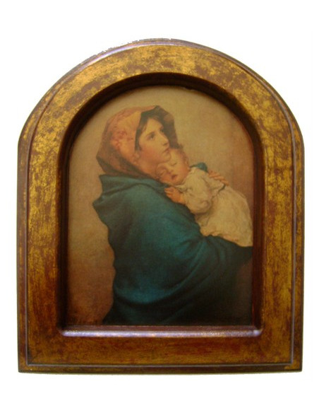 CUADRO VIRGEN POBRES OJIVA 39X33CM